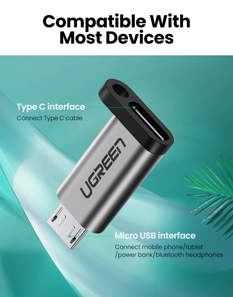 UGREEN USB Type-C Adapter Type C To Micro USB Female To Male Converters For Xiaomi Samsung Charger Data Cable USBC USB C Adapter