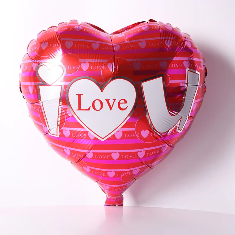 10pcs 18inch Valentines Helium Balloons I Love You Heart Shaped Foil Balloon Romantic Wedding Valentine's Day  Party Decorations