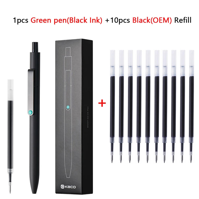 Kawaii Kaco Press Gel Pen School Stationery 0.5mm Quick Dry Black ink Signature Pens 800 Meter Fluent Writing for Office