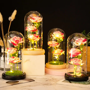 LED Galaxy Three Rose Artificial Flowers, Wedding Decoration, Creative Valentine'S Day and Mother'S Day Gift without Battery 1Pc