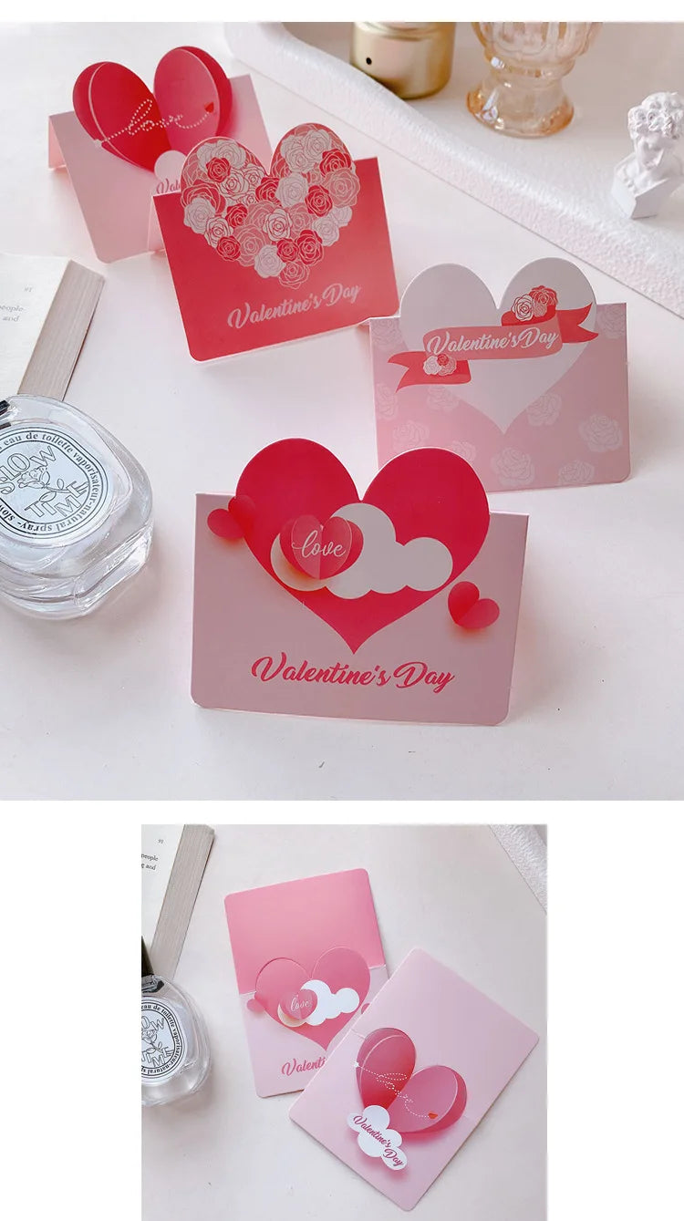 10pcs Cards Valentines Day Gift Love Postcard Wedding Invitation Greeting Cards Anniversary for Her Valentines Day Gift Card