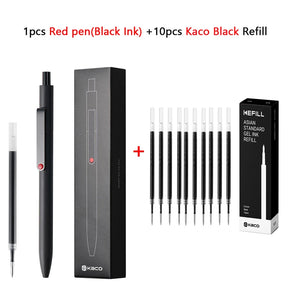 Kawaii Kaco Press Gel Pen School Stationery 0.5mm Quick Dry Black ink Signature Pens 800 Meter Fluent Writing for Office