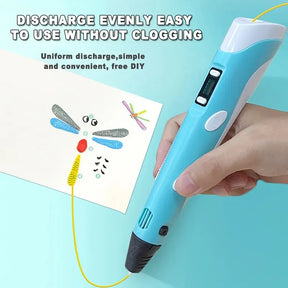 USB 3D Printing Pen DIY Drawing 9M PLA Filament Three-dimensional Graffiti Toys Art Tools For Kids Birthday Christmas Day Gift