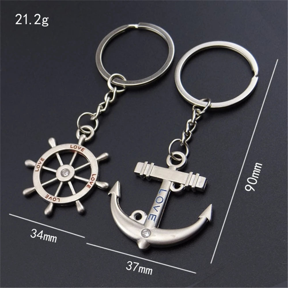 2pcs I Love You Key Chain Women Men Bag Pendant Couple Metal Red Heart Keychains Set For Boyfriend Girlfriend Valentine Day Gift