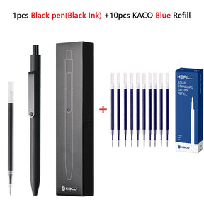 Kawaii Kaco Press Gel Pen School Stationery 0.5mm Quick Dry Black ink Signature Pens 800 Meter Fluent Writing for Office