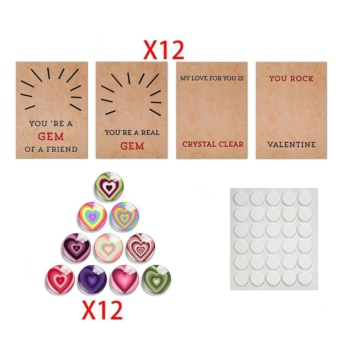 Valentines Day Gifts For Kids 12 Pack Valentines Cards With Heart-Shape Crystals Valentine Gift Exchange For Boys Girls Class