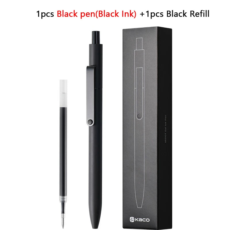 Kawaii Kaco Press Gel Pen School Stationery 0.5mm Quick Dry Black ink Signature Pens 800 Meter Fluent Writing for Office