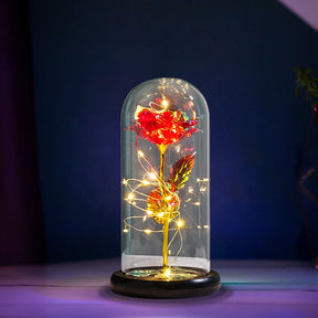 Galaxies Rose Foil Flower Battery Powered Rose Flowers In Glass Glowing Rose Flower Ornament Valentines Day Gift for Girlfriend