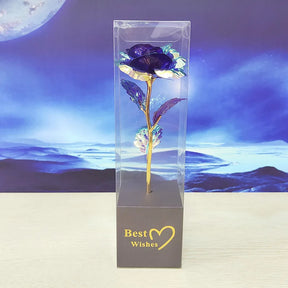 Valentines Day Gift for Girlfriend Eternal Rose LED Light Foil Flower In Glass Cover Mothers Day Wedding favors Bridesmaid Gift