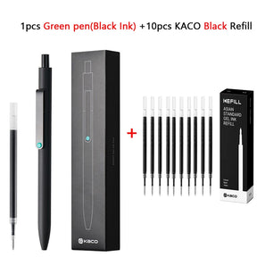 Kawaii Kaco Press Gel Pen School Stationery 0.5mm Quick Dry Black ink Signature Pens 800 Meter Fluent Writing for Office