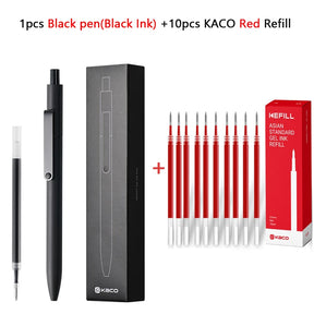 Kawaii Kaco Press Gel Pen School Stationery 0.5mm Quick Dry Black ink Signature Pens 800 Meter Fluent Writing for Office