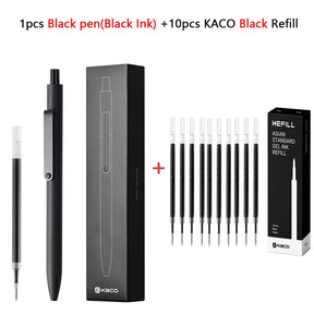 Kawaii Kaco Press Gel Pen School Stationery 0.5mm Quick Dry Black ink Signature Pens 800 Meter Fluent Writing for Office