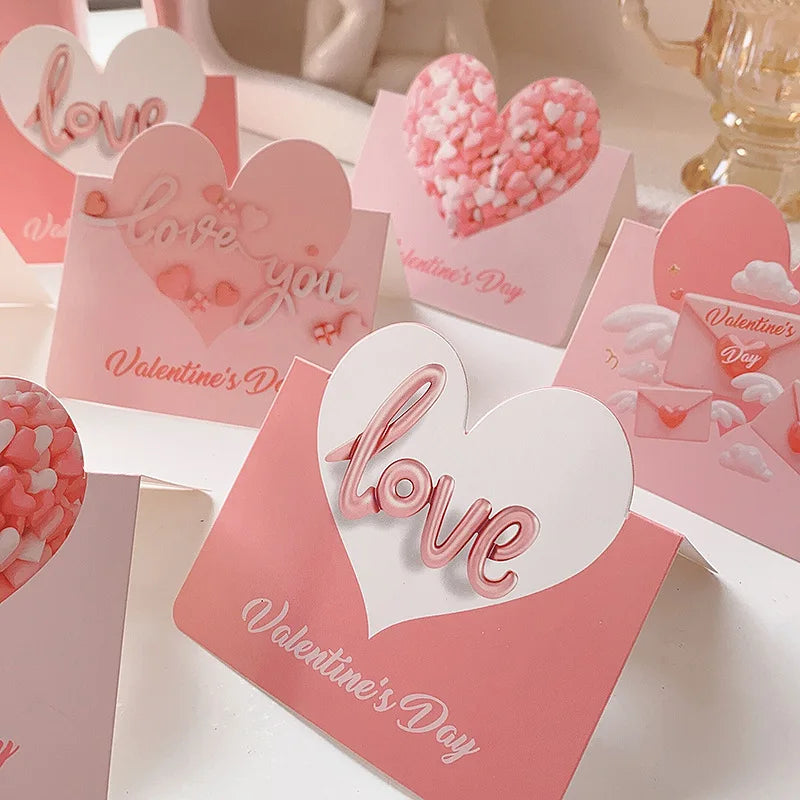 10pcs Cards Valentines Day Gift Love Postcard Wedding Invitation Greeting Cards Anniversary for Her Valentines Day Gift Card