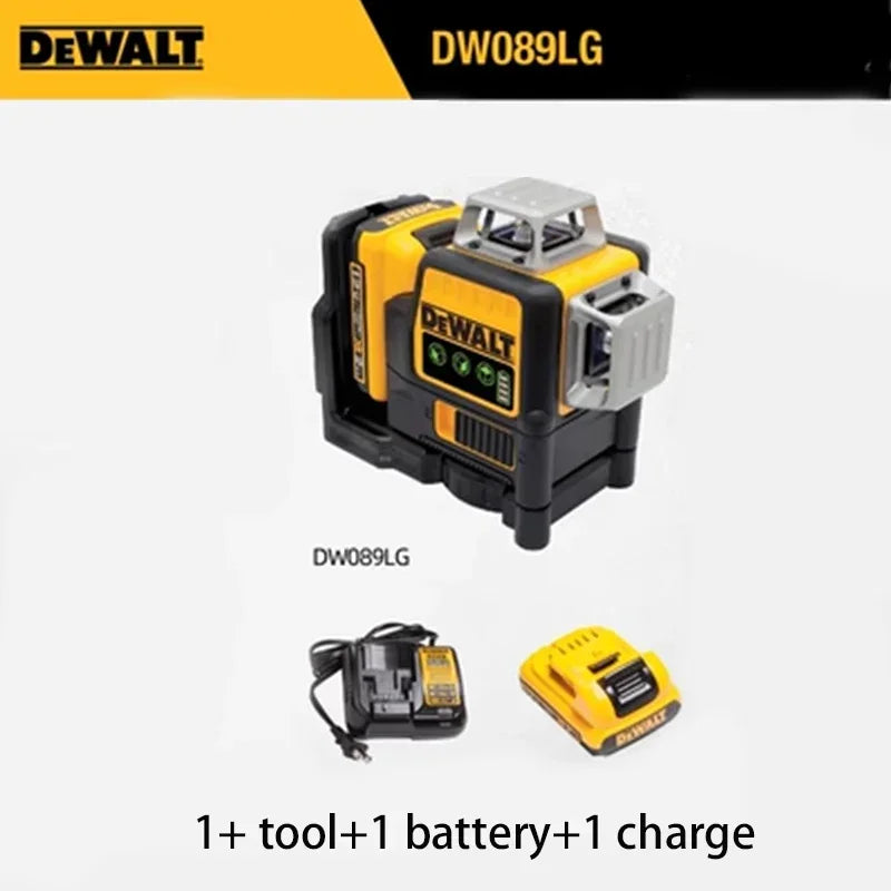 Dewalt DW089LG 3 Sides*360 Degree Vertical 12V Lithium Battery 12 Lines Laser Level Horizontal Green Meter Outdoor