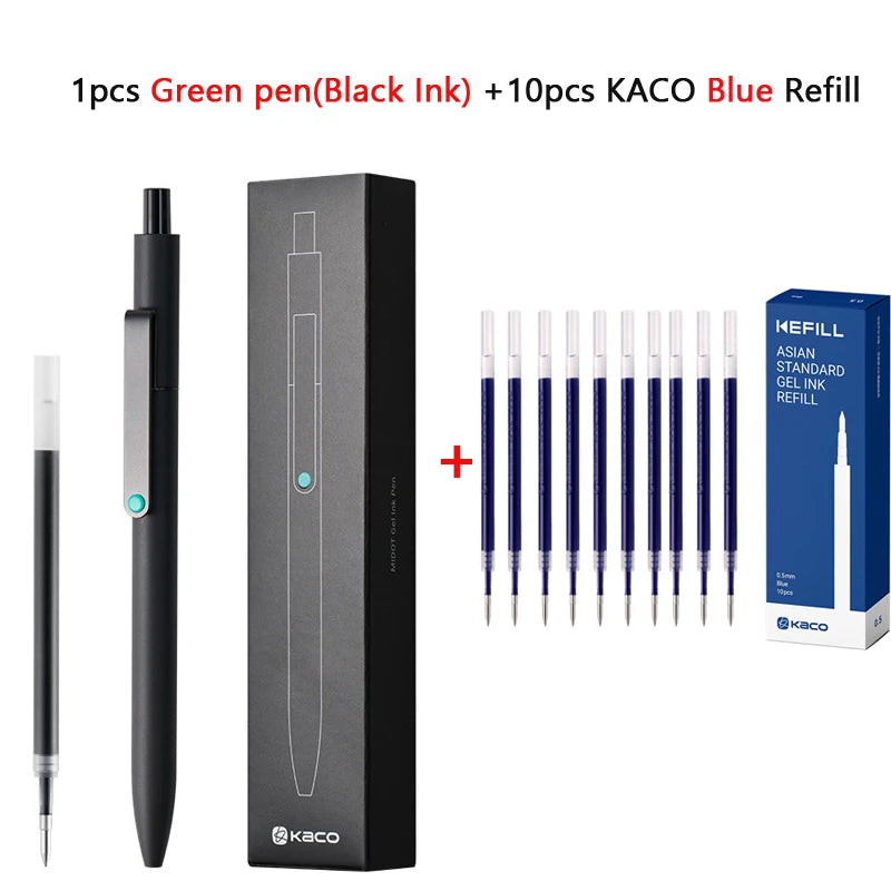 Kawaii Kaco Press Gel Pen School Stationery 0.5mm Quick Dry Black ink Signature Pens 800 Meter Fluent Writing for Office