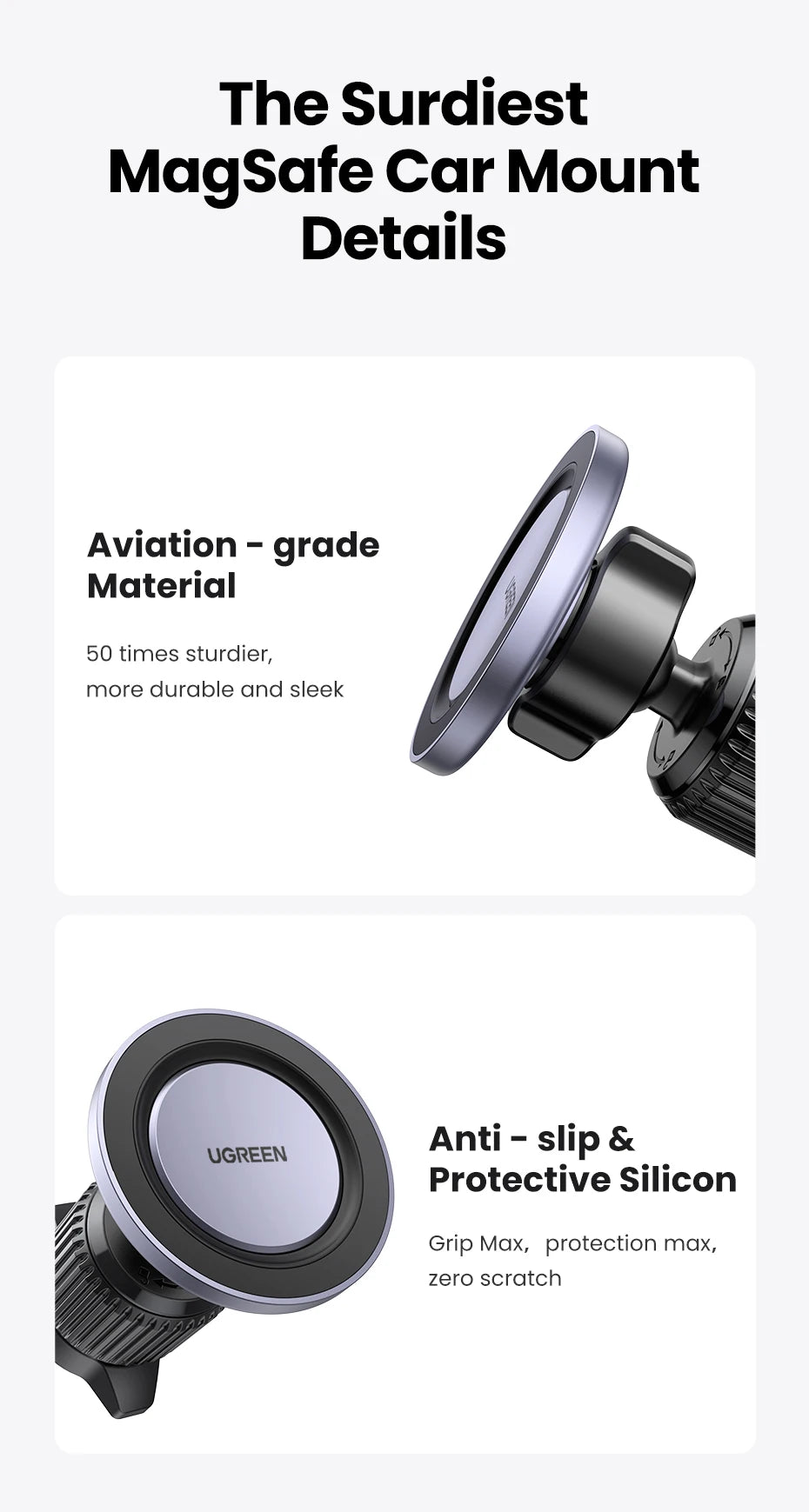 UGREEN Magnetic Car Phone Holder Air Vent Car Phone Stand For Magsafe iPhone 16 15 14 ProMax Xiaomi Samsung Strong Magnet Holder