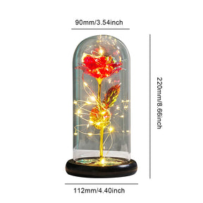 Galaxies Rose Foil Flower Battery Powered Rose Flowers In Glass Glowing Rose Flower Ornament Valentines Day Gift for Girlfriend