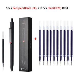 Kawaii Kaco Press Gel Pen School Stationery 0.5mm Quick Dry Black ink Signature Pens 800 Meter Fluent Writing for Office