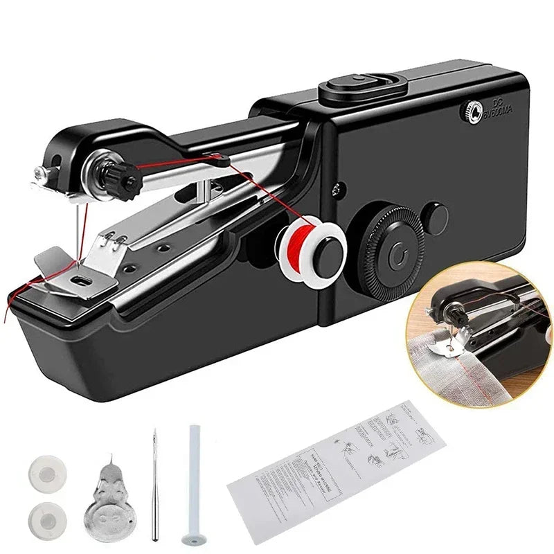 Portable Handheld Sewing Machine Mini Stitch Sew Needlework Cordless Clothes Fabrics Electric Sewing Machine