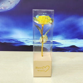 Valentines Day Gift for Girlfriend Eternal Rose LED Light Foil Flower In Glass Cover Mothers Day Wedding favors Bridesmaid Gift