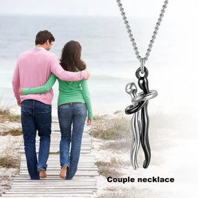 Hip Hop Embrace Couple Pendant Necklace Adjustable Hugging Pendant Necklace Jewelry Valentine Day Gift