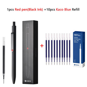 Kawaii Kaco Press Gel Pen School Stationery 0.5mm Quick Dry Black ink Signature Pens 800 Meter Fluent Writing for Office