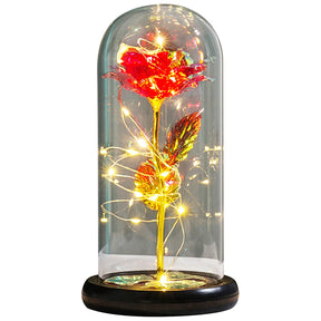 Galaxies Rose Foil Flower Battery Powered Rose Flowers In Glass Glowing Rose Flower Ornament Valentines Day Gift for Girlfriend