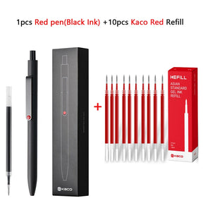 Kawaii Kaco Press Gel Pen School Stationery 0.5mm Quick Dry Black ink Signature Pens 800 Meter Fluent Writing for Office