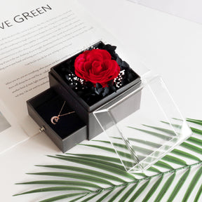 Eternal Soap Rose Jewelry Box wirh Necklace Set Artificial Flower Gift Box Valentine Anniversary Christmas Gifts for Girlfriend