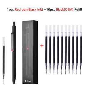 Kawaii Kaco Press Gel Pen School Stationery 0.5mm Quick Dry Black ink Signature Pens 800 Meter Fluent Writing for Office