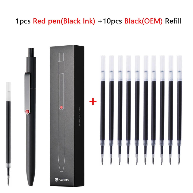 Kawaii Kaco Press Gel Pen School Stationery 0.5mm Quick Dry Black ink Signature Pens 800 Meter Fluent Writing for Office